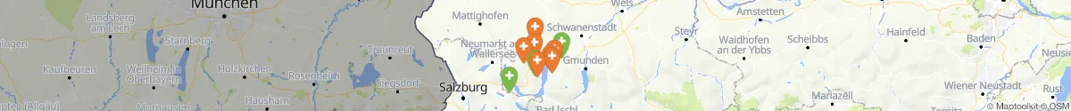 Kartenansicht für Apotheken-Notdienste in der Nähe von Frankenmarkt (Vöcklabruck, Oberösterreich)